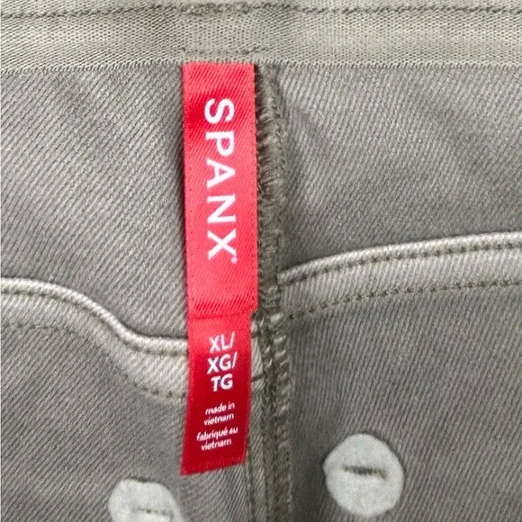 Spanx Stretch Twill Straight Leg Pull On Pants Olive Oil Green Women’s Size XL - Picture 4 of 12
